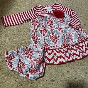 Bonni Baby Two Piece Dress & Bloomer set, size 6-9 months.